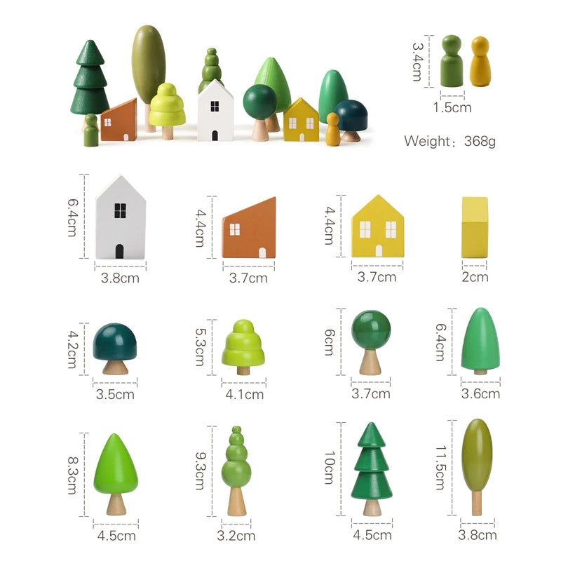 لعبة مطابقة الإمساك الخشبية، بناء منزل خشبي، زينة الغابة، شجرة عيد الميلاد، لعبة تعليمية للأطفال من مونتيسوري