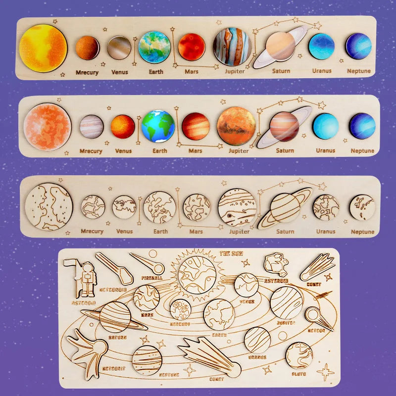 Wooden Space Planet Puzzles