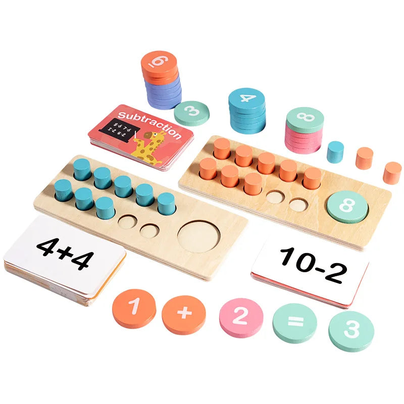 Wooden Number Board Cognitive Matching Math