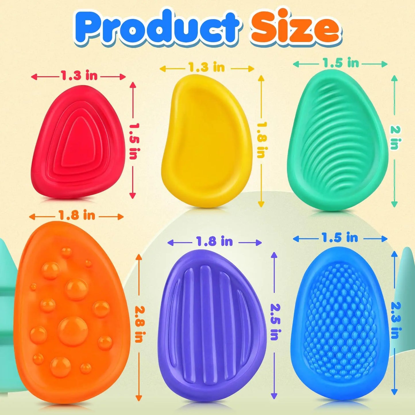 Sensory Silicone Stone 6 Pack