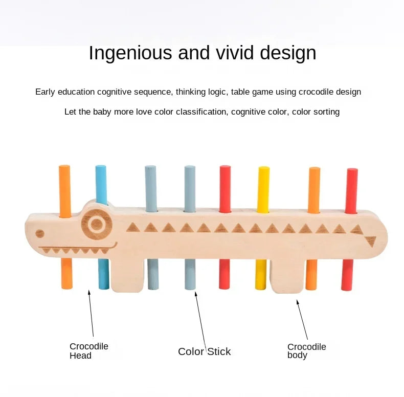 ألعاب مطابقة الألوان الخشبية من مونتيسوري، مجموعة تعلم الألغاز، تدريب الحركة الدقيقة، ألعاب تعليمية للرياضيات للأطفال