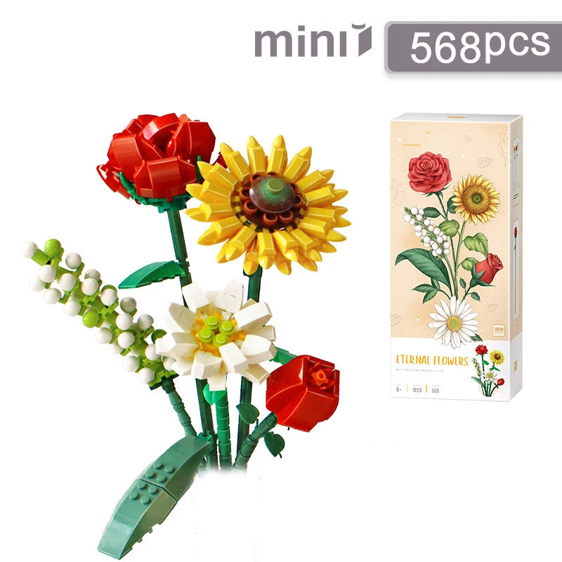 Mini Rose Building Blocks Flower