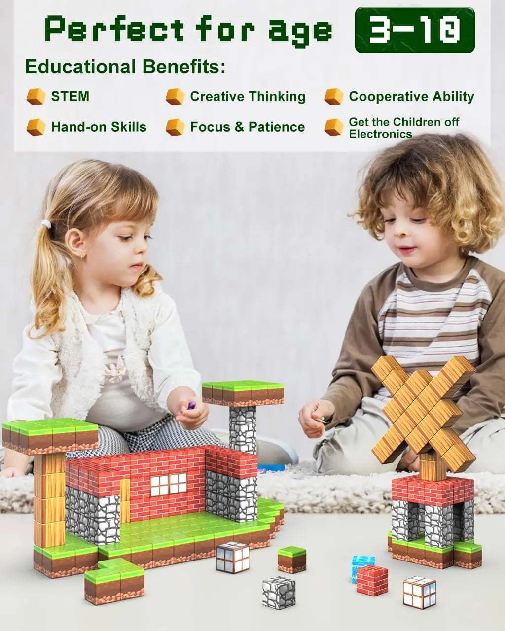 100PCS Magnetic Blocks Build Mine