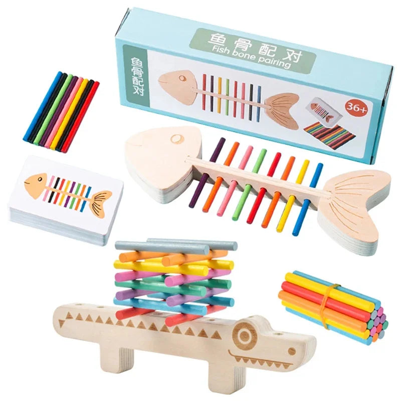 Wooden Balance Stick Color Matching