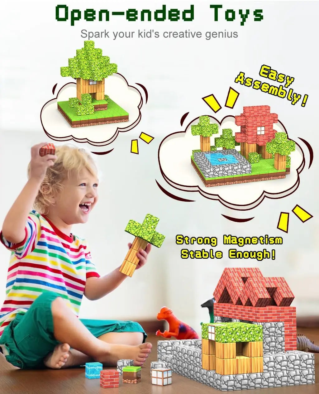 100PCS Magnetic Blocks Build Mine