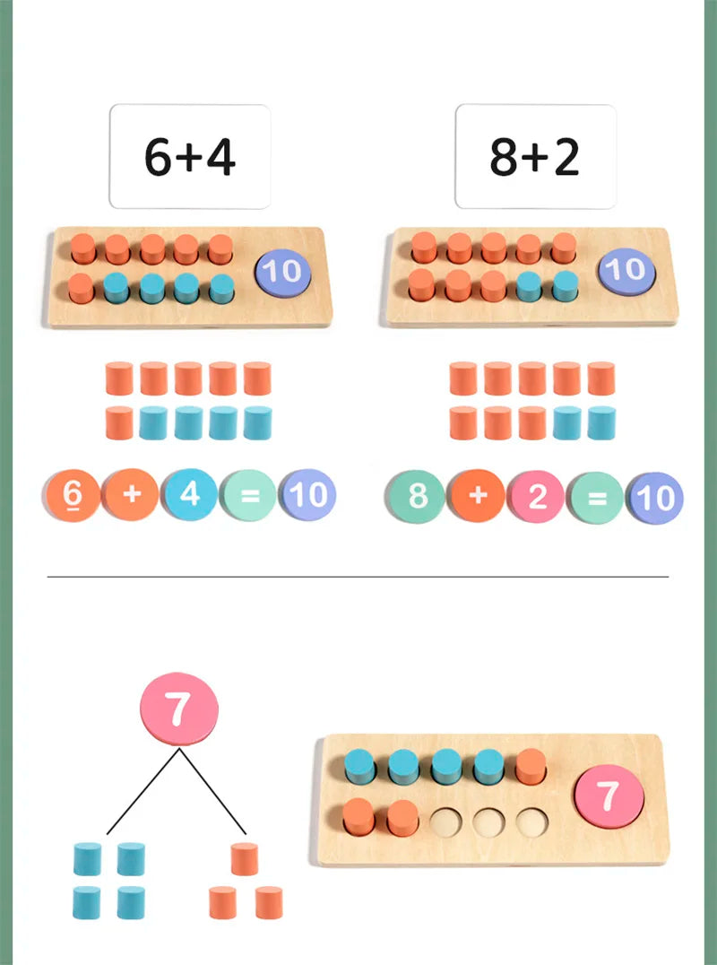 Wooden Number Board Cognitive Matching Math