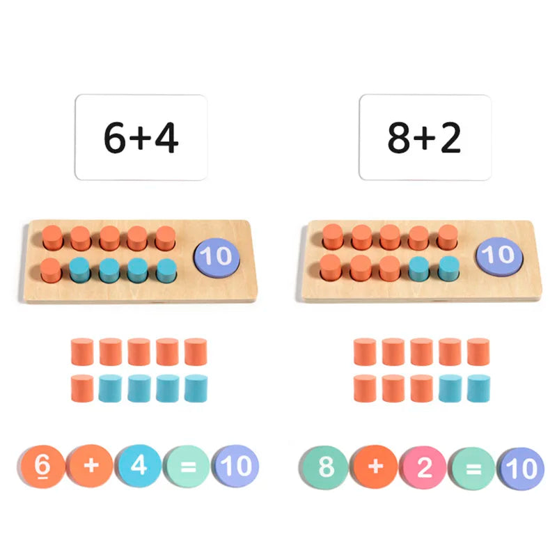 Wooden Number Board Cognitive Matching Math