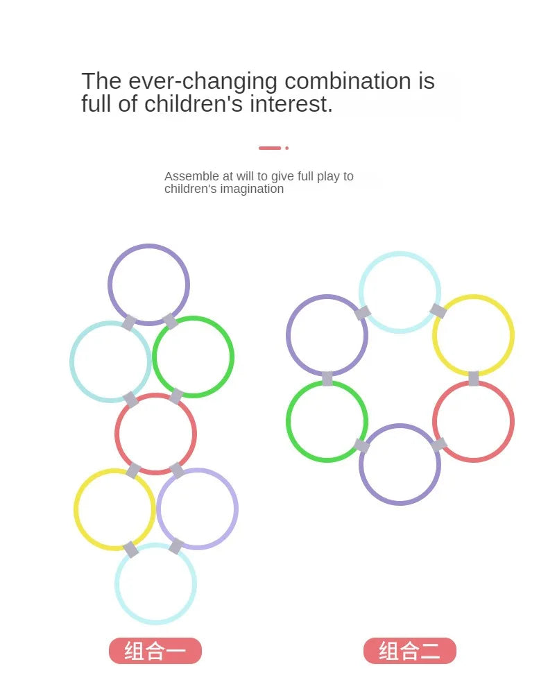 مجموعة ألعاب رياضية جديدة للأطفال في الهواء الطلق للتدريب البدني، مكونة من 10 حلقات و10 موصلات للعب في الحديقة للأولاد والبنات