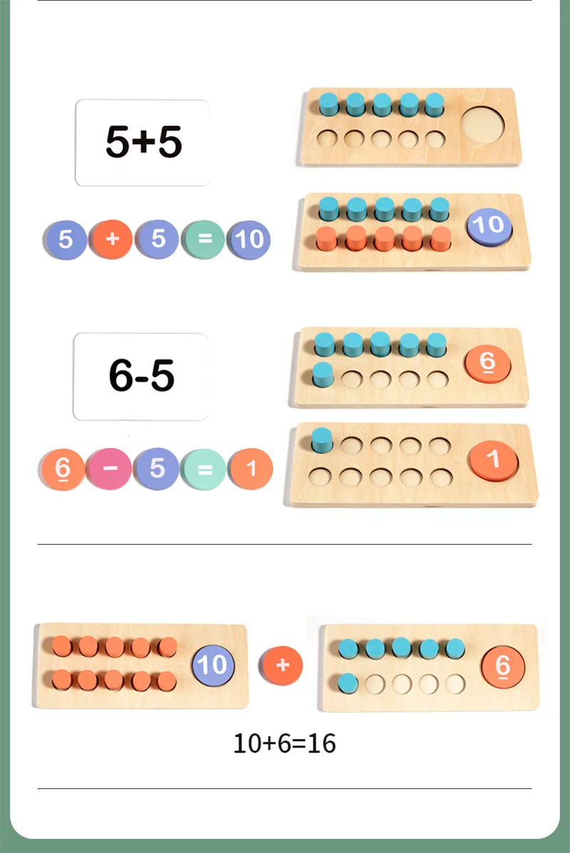 Wooden Number Board Cognitive Matching Math