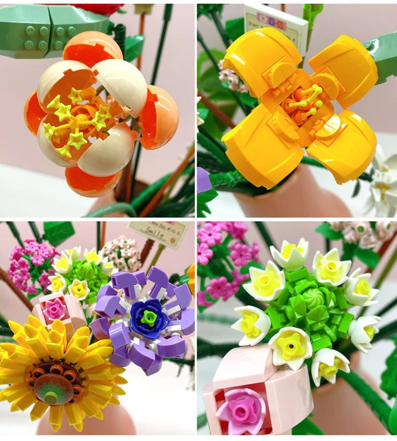 Mini Rose Building Blocks Flower