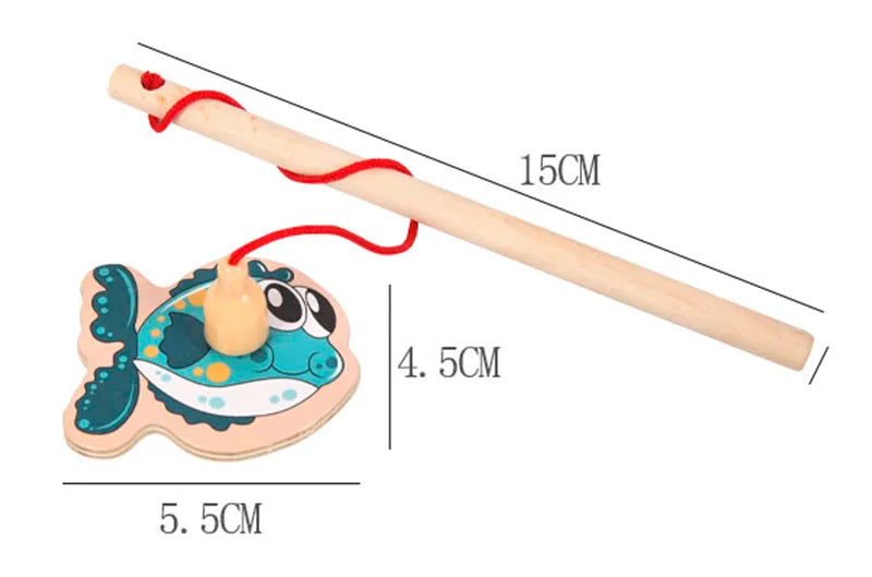 ألعاب صيد السمك الخشبية المغناطيسية من مونتيسوري للأطفال، ألعاب تعليمية تفاعلية مع الوالدين والطفل، ألعاب الأسماك الإدراكية للحياة البحرية