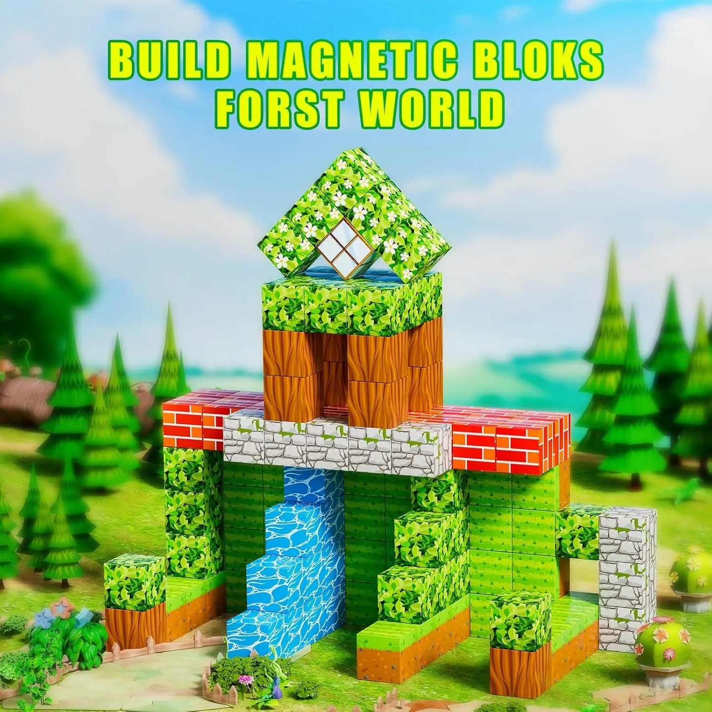 100PCS Magnetic Blocks Build Mine