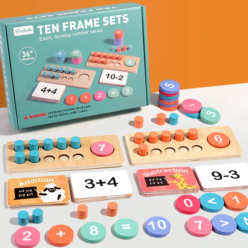 Wooden Number Board Cognitive Matching Math