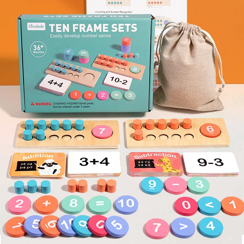 Wooden Number Board Cognitive Matching Math